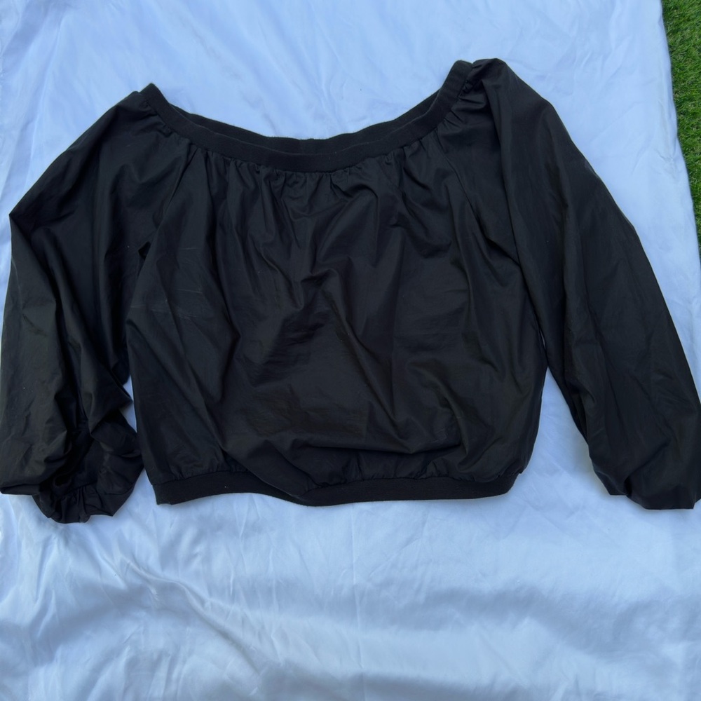 7 For All Mankind Black Off-the-Shoulder Blouse, Shirt, Top